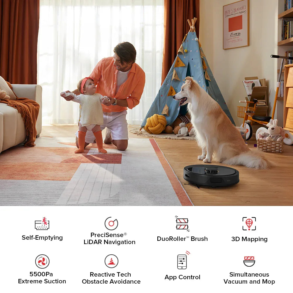 Roborock Q8 Max+ Robot Vacuum Cleaner with Auto Empty Dock 5500Pa Suction 3D Mapping Upgraded Version of roborock Q7 Max Plus